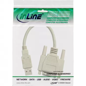 USB-sovitinkaapeli USB Type A uros DB15 naaras InLine 33101