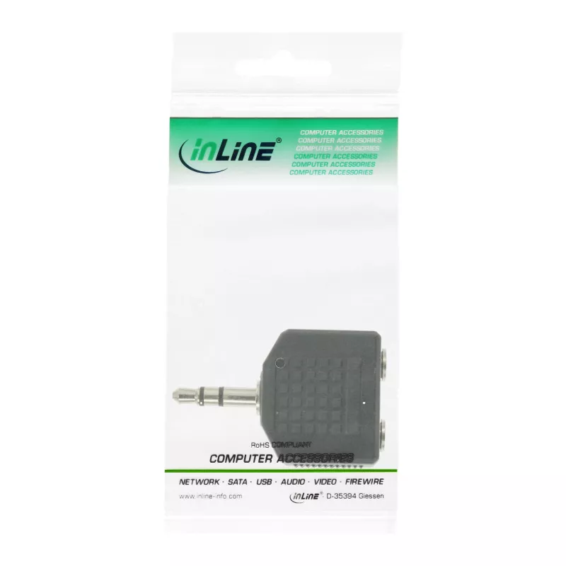 InLine audio-sovitin 3,5 mm uros / 2x 3,5 mm stereo naaras