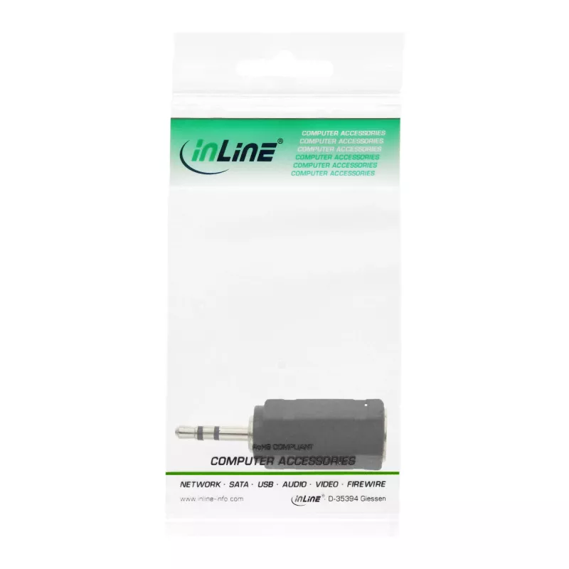 InLine audio-sovitin 2,5 mm uros / 3,5 mm naaras stereo 99308
