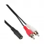 Audiokaapeli 2x RCA-uros / 3,5 mm stereo naaras 1,5 m InLine 89940