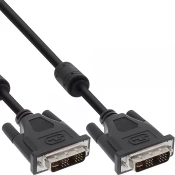 InLine DVI-I -kaapeli, 18+5 uros/uros, Single Link, 2 ferriittisydäntä, 2 m