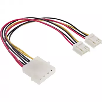 InLine sisäinen Y-virtakaapeli 1x 5,25 tuuman Molex / 2x 3,5 tuuman Floppy 0,20 m