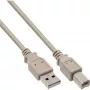 USB 2.0 -kaapeli Type-A uros / B uros beige 2 m InLine 34518H