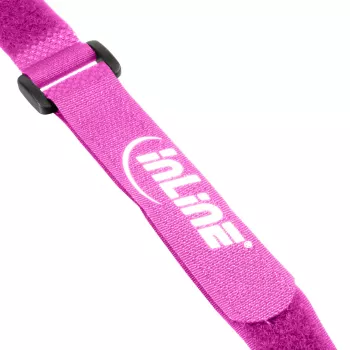 InLine kaapelitarra tarranauhalla 20 x 200 mm, 10 kpl, pinkki