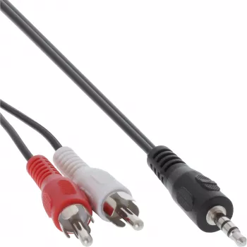Audiokaapeli 2x RCA-uros / 3,5 mm stereo-uros 10 m InLine 89936
