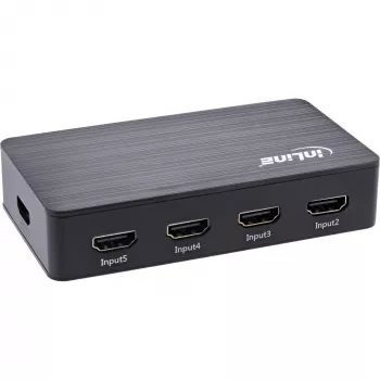 InLine HDMI-kytkin 5-porttia 4K2K@60Hz HDCP 2.2 musta