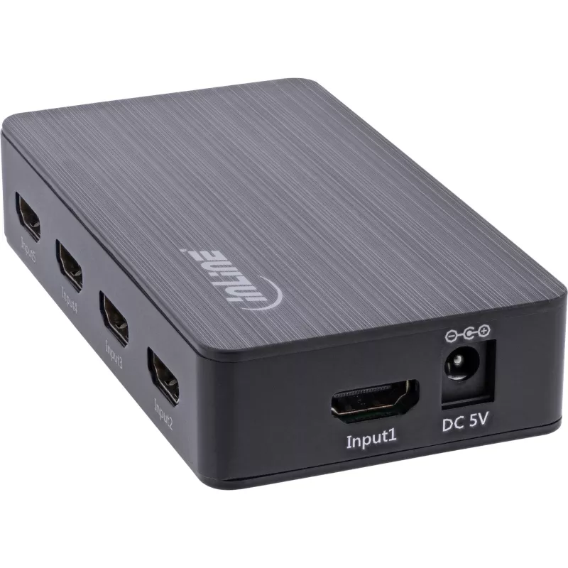 InLine HDMI-kytkin 5-porttia 4K2K@60Hz HDCP 2.2 musta