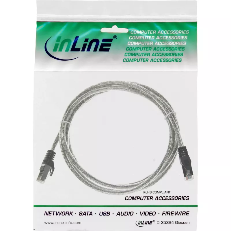 InLine patchkaapeli SF/UTP Cat.5e läpinäkyvä 2 m
