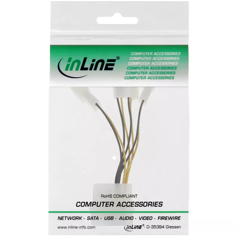 Virtasovitinkaapeli Molex InLine 33341A 0,05 m 4x tuuletinliitin