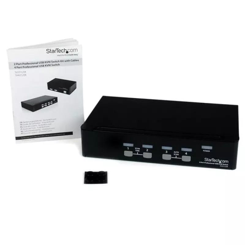 StarTech.com 4-porttinen ammattimainen VGA USB KVM-kytkin hubilla