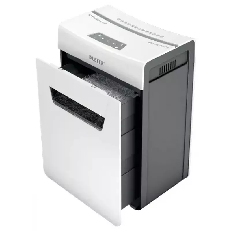 Leitz IQ Protect Premium 6M paperisilppuri 80950000, P5 mikrosilppu, 6 arkkia, 18 l, kosketusohjaus, valkoinen/harmaa