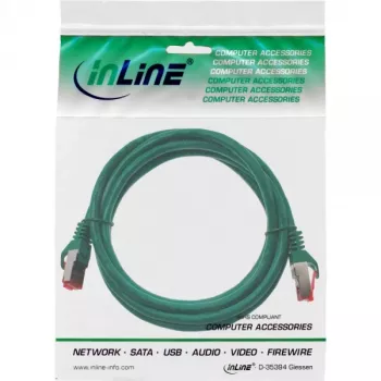 InLine verkkokaapeli S/FTP PiMF Cat.6 250MHz PVC CCA vihreä 0,5m