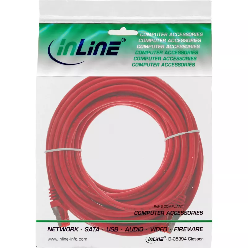 InLine verkkokaapeli S/FTP PiMF Cat.6 250MHz PVC CCA punainen 7,5m