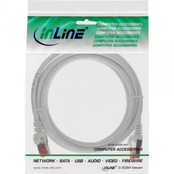 InLine verkkokaapeli S/FTP PiMF Cat.6 250MHz PVC CCA valkoinen 0,3m