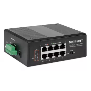 Teollisuuskytkin Intellinet 8-porttinen Gigabit Ethernet PoE+