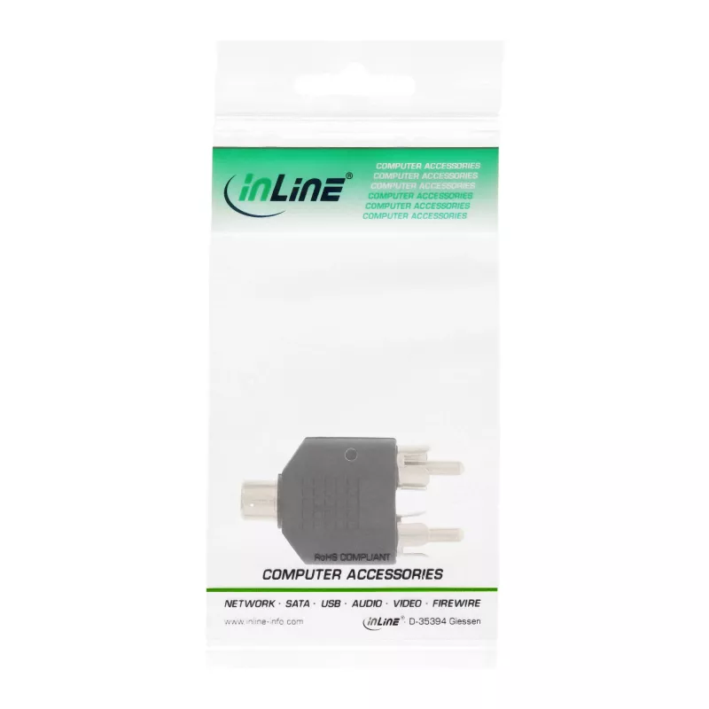 Audioadapteri RCA-naarasliitäntä / 2x RCA-pistoke InLine 99311