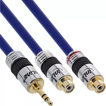 InLine audiokaapeli Premium 2x RCA naaras / 3,5 mm uros kullattu 0,25 m