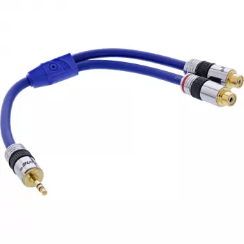 InLine audiokaapeli Premium 2x RCA naaras / 3,5 mm uros kullattu 0,25 m