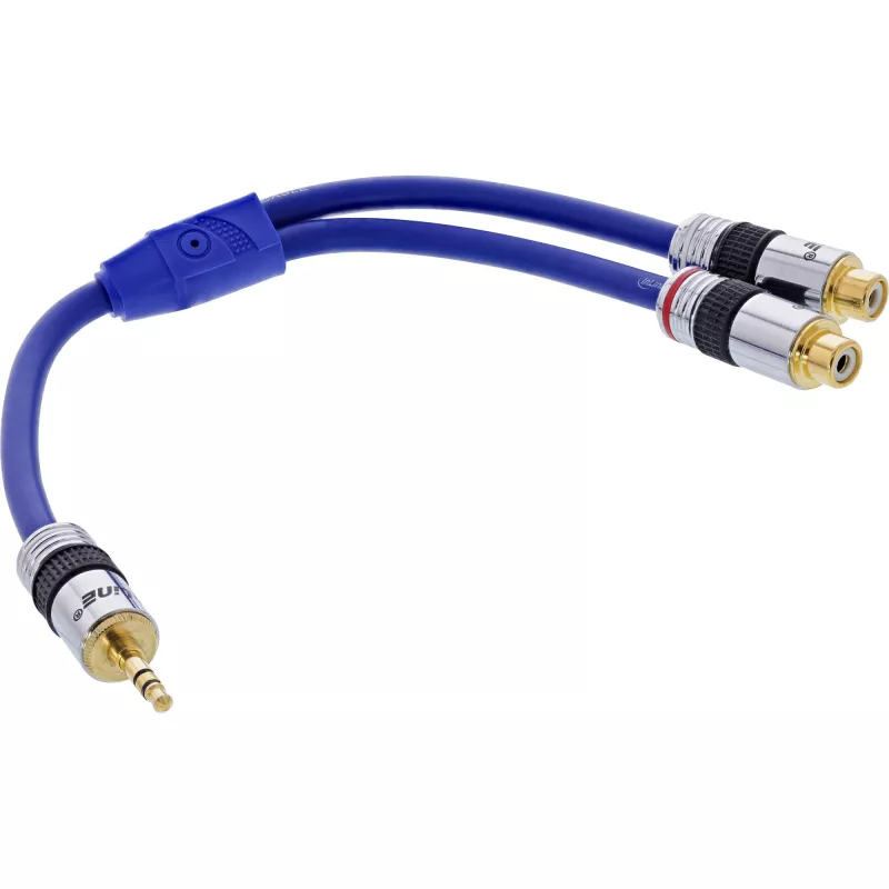 InLine audiokaapeli Premium 2x RCA naaras / 3,5 mm uros kullattu 0,25 m