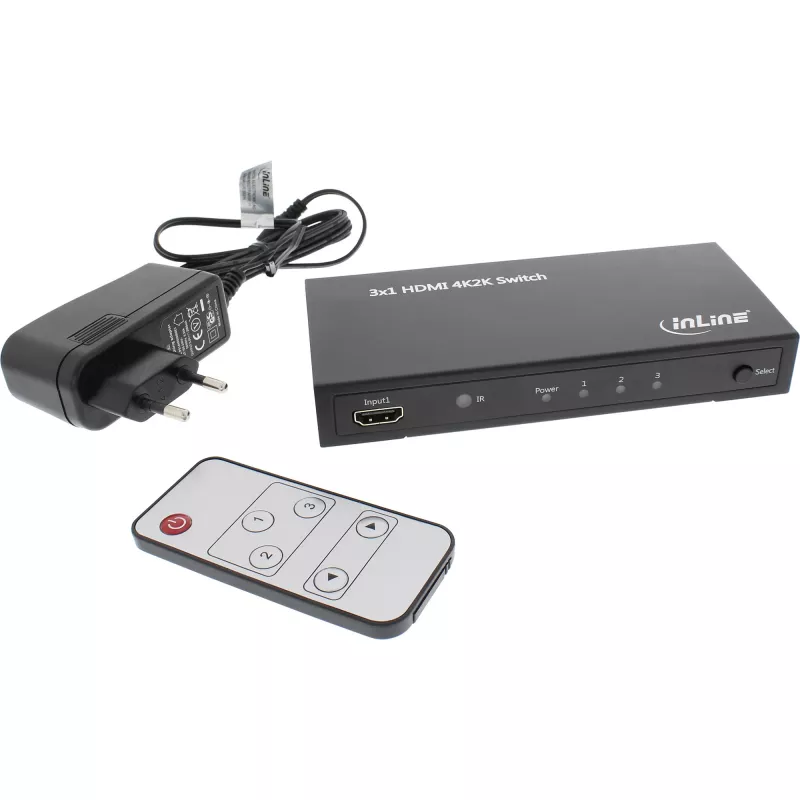 InLine HDMI-kytkin 3 IN / 1 OUT -signaali 4K2K 3D HD Audio
