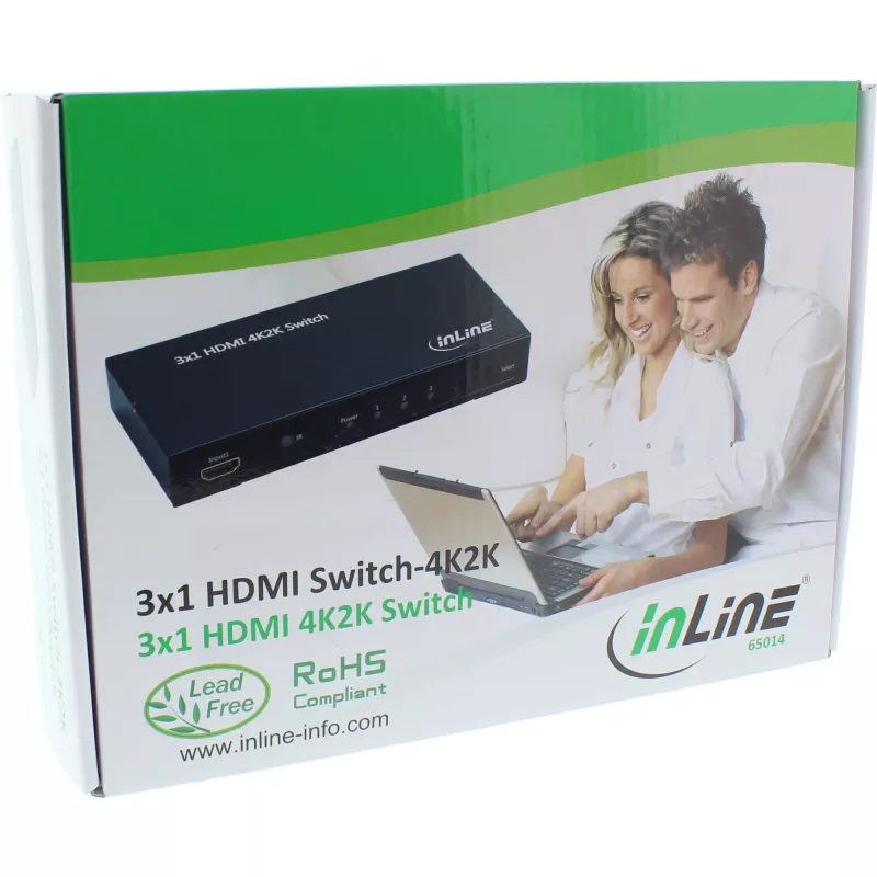 InLine HDMI-kytkin 3 IN / 1 OUT -signaali 4K2K 3D HD Audio