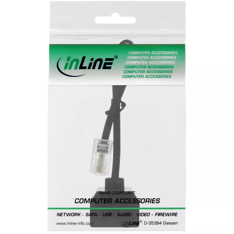 InLine ISDN-haaroitin 1x RJ45 uros / 2x RJ45 naaras, 8P4C ilman vastuksia