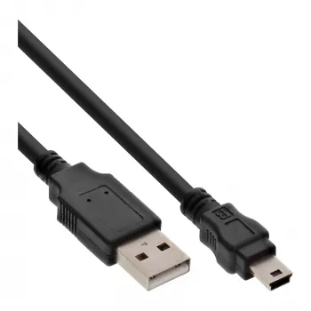 InLine USB 2.0 Mini -kaapeli, USB Type-A uros / Mini B uros, 5-pin, musta, 2 m