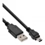 InLine USB 2.0 Mini -kaapeli, USB Type-A uros / Mini B uros, 5-pin, musta, 2 m