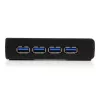 StarTech.com 4-porttinen musta SuperSpeed USB 3.0 -keskitin, USB 3.2 Gen 1 (3.1 Gen 1) Type-A, 5000 Mbit/s, musta, virta, 5 V, 2 A