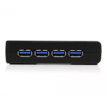 StarTech.com 4-porttinen musta SuperSpeed USB 3.0 -keskitin, USB 3.2 Gen 1 (3.1 Gen 1) Type-A, 5000 Mbit/s, musta, virta, 5 V, 2 A