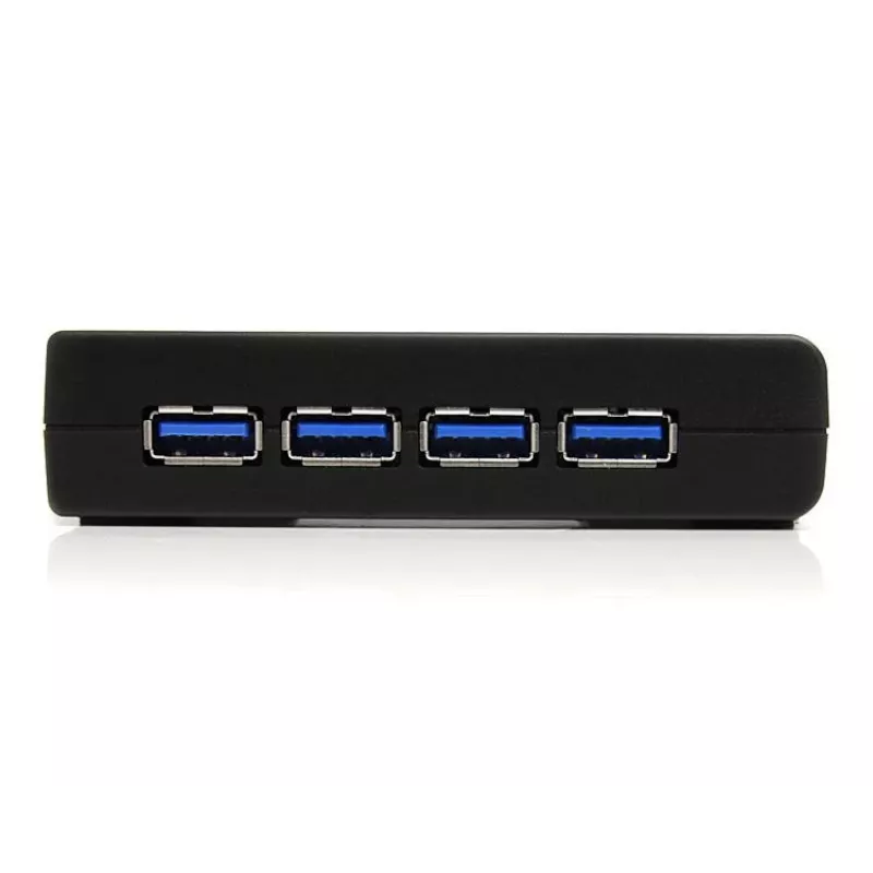 StarTech.com 4-porttinen musta SuperSpeed USB 3.0 -keskitin, USB 3.2 Gen 1 (3.1 Gen 1) Type-A, 5000 Mbit/s, musta, virta, 5 V, 2 A