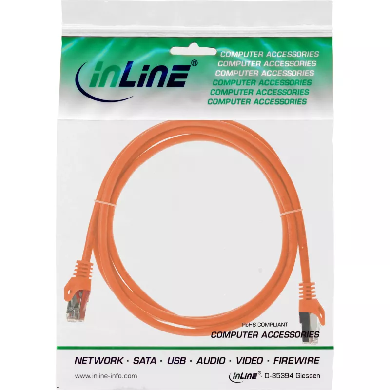 Verkkokaapeli InLine 72503O Cat.5e SF/UTP oranssi 3m