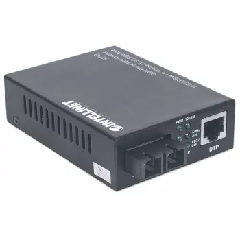 Intellinet Gigabit Ethernet yksimuotomediamuunnin, 10/100/1000Base-T – 1000Base-Lx (SC) yksimuoto, 20 km