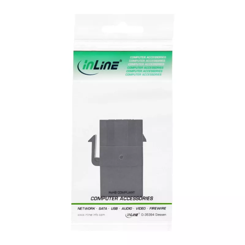 InLine HDMI Keystone Snap-In -moduuli, 4K/60Hz, HDMI AF/AF musta