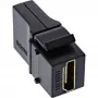 InLine HDMI Keystone Snap-In -moduuli, 4K/60Hz, HDMI AF/AF kulma musta