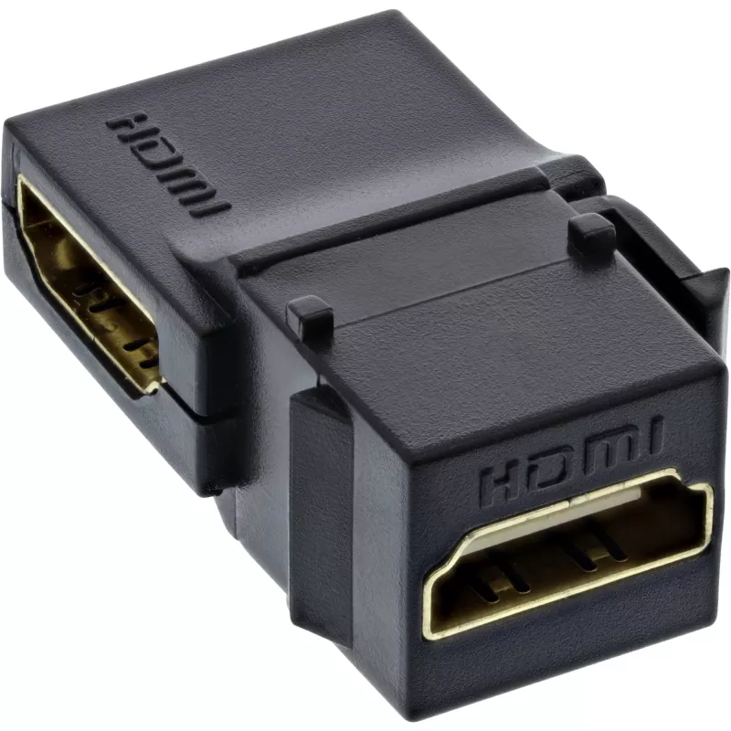 InLine HDMI Keystone Snap-In -moduuli, 4K/60Hz, HDMI AF/AF kulma musta