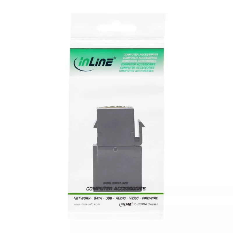 InLine HDMI Keystone Snap-In -moduuli, 4K/60Hz, HDMI AF/AF kulma musta