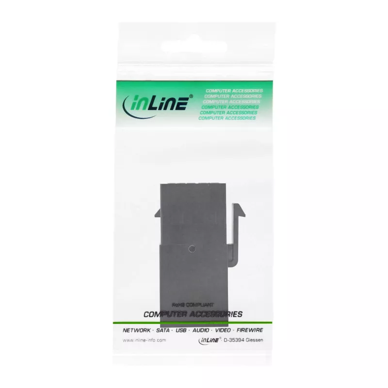 InLine USB 3.1 Snap-In -moduuli, USB-A naaras/naaras, musta kotelo