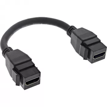 InLine HDMI 2x Keystone -kaapeli 4K/60Hz, HDMI A naaras/naaras, musta, 0,2 m
