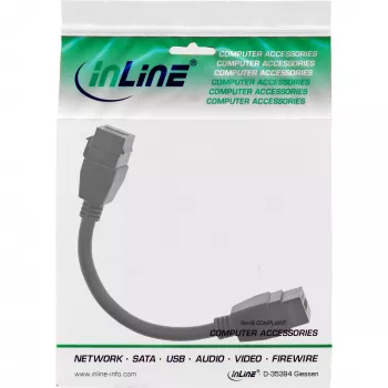 InLine HDMI 2x Keystone -kaapeli 4K/60Hz, HDMI A naaras/naaras, musta, 0,2 m