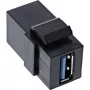 InLine USB 3.1 Snap-In -moduuli, USB-A B/B, 90° kulma, musta kotelo