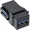InLine USB 3.1 Snap-In -moduuli, USB-A B/B, 90° kulma, musta kotelo