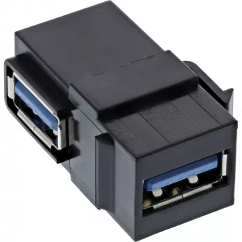 InLine USB 3.1 Snap-In -moduuli, USB-A B/B, 90° kulma, musta kotelo