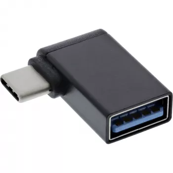 InLine USB 3.2 Gen.2 -adapteri, USB-C uros – USB-A naaras kulma 90° OTG