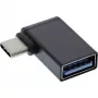 InLine USB 3.2 Gen.2 -adapteri, USB-C uros – USB-A naaras kulma 90° OTG