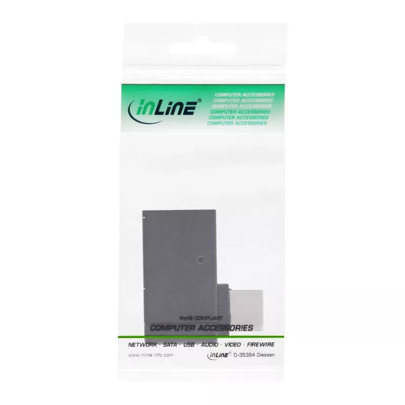 InLine USB 3.2 Gen.2 -adapteri, USB-C uros – USB-A naaras kulma 90° OTG