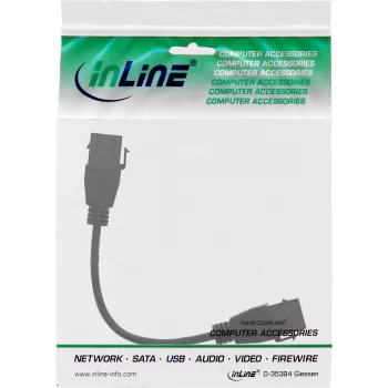InLine USB 3.2 Gen1 2x Keystone -adapterikaapeli, 2x USB A Keystone -naaras, 0,2m