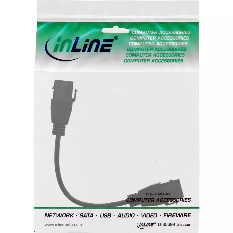 InLine USB 3.2 Gen1 2x Keystone -adapterikaapeli, 2x USB A Keystone -naaras, 0,2m