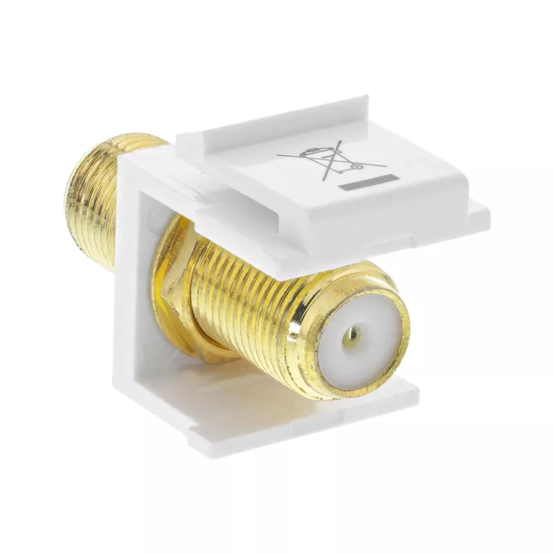 InLine Keystone asennusadapteri, satelliittikaapelille, 2x F-naaras, valkoinen