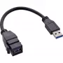 USB 3.2 Gen1 -adapterikaapeli InLine 76206C 0,2 m USB A -pistoke Keystone-liitäntään